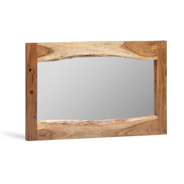 Alaterre Alpine 2-in L x 36-in W Rectangle Natural Wood Live Edge Wall Mirror