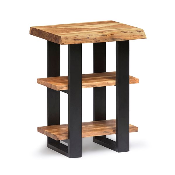 Alaterre Alpine Brown Wood Rectangular 3-Tier End Table