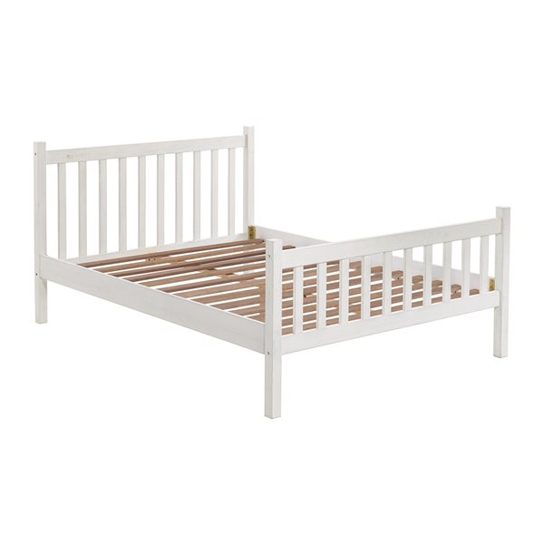 Alaterre Windsor Driftwood White Slat Full Bedroom Set - 5-Piece