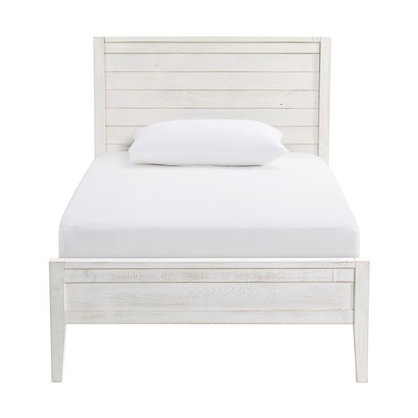 Alaterre Windsor Driftwood White Panel Twin Bedroom Set - 4-Piece