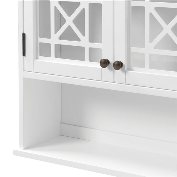 Alaterre Derby 27-in W x 29-in H x 8-in D White Bathroom Wall Cabinet with Open Shelf