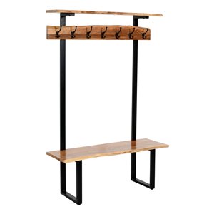 Alaterre Alpine Black 7-Hook Hall Tree
