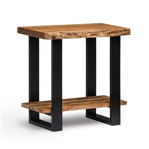 Alaterre Alpine Brown Wood Rectangular End Table