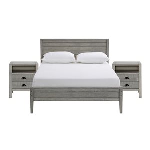 Alaterre Windsor Driftwood Grey Full Bedroom Set - 3-Piece