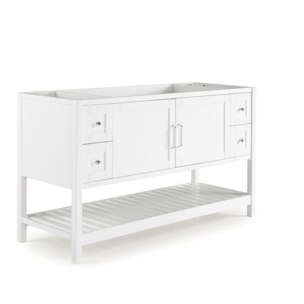 Alaterre Bennett 60-in White Bathroom Vanity Cabinet