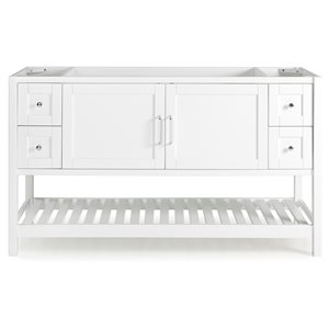 Alaterre Bennett 60-in White Bathroom Vanity Cabinet