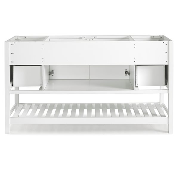 Alaterre Harrison 60-in 4-Drawer 2-Door White Bathroom Vanity Cabinet