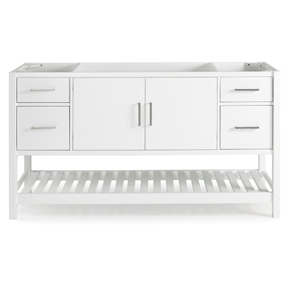 Alaterre Harrison 60-in 4-Drawer 2-Door White Bathroom Vanity Cabinet