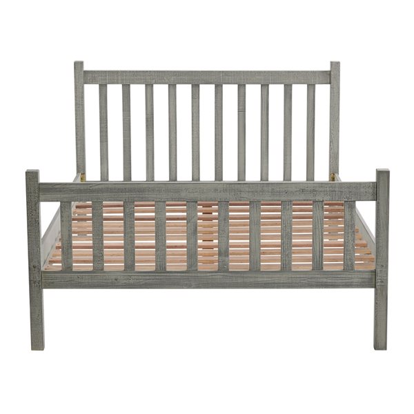 Alaterre Windsor Driftwood Grey Slat Full Bedroom Set - 5-Piece