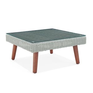 Alaterre Albany Square Wicker Outdoor Coffee Table 29-in W x 29-in L