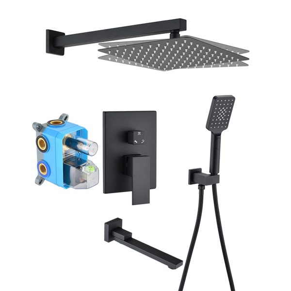 Dornberg Matte Black 1Handle Bathtub and Shower Faucet Set (Valve