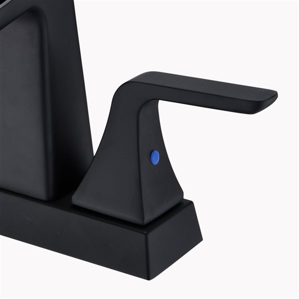 Dornberg Matte Black 2-Handle 4-in Centerset Waterfall Bathroom Sink Faucet (Drain Included)