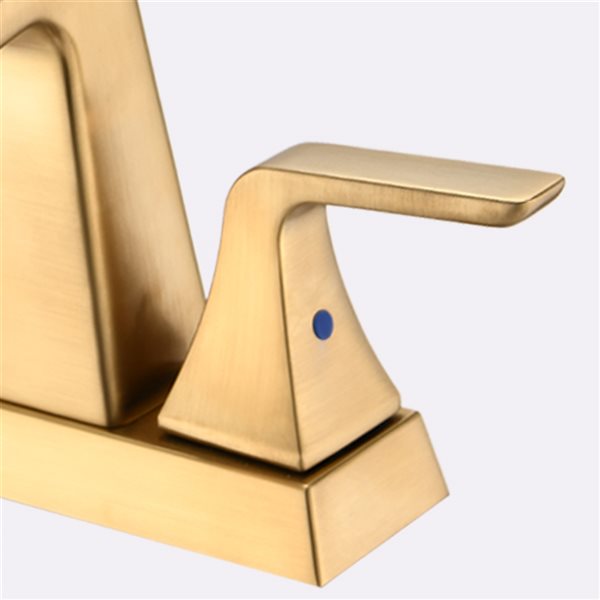 Dornberg Brushed Gold 2-Handle 4-in Centerset Waterfall Bathroom Sink Faucet (Drain Included)