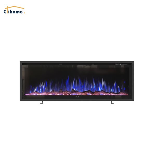 Clihome 50-in Black Fan-Forced Electric Fireplace with Remote Control