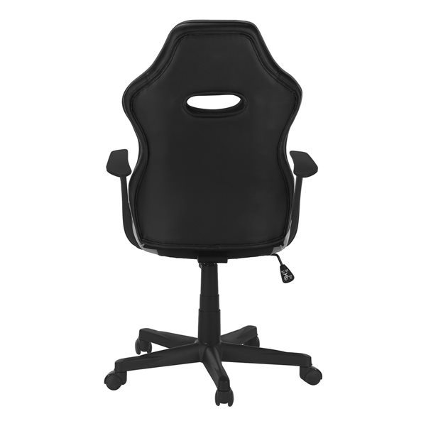 Monarch Specialties Black and Grey Contemporary Ergonomic Adjustable Height Swivel Gaming Chair