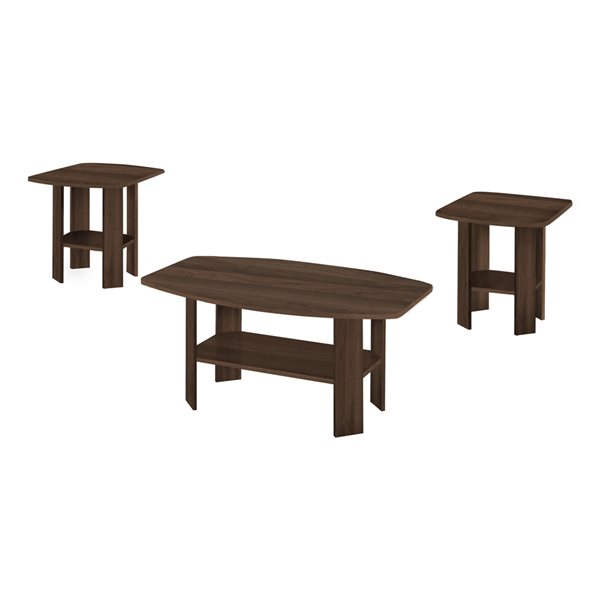 Monarch Specialties Dark Walnut Composite Accent Table Set - 3-Piece