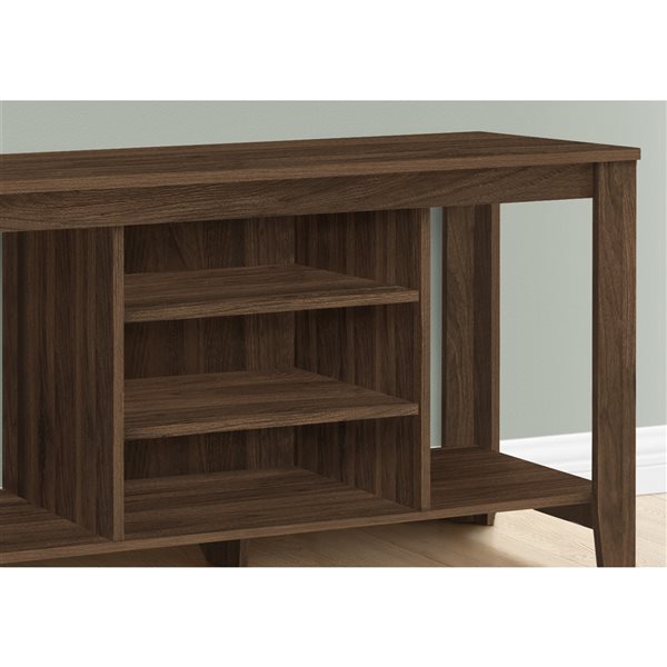 Monarch Specialties 48-in W Dark Walnut Composite Wood TV Stand