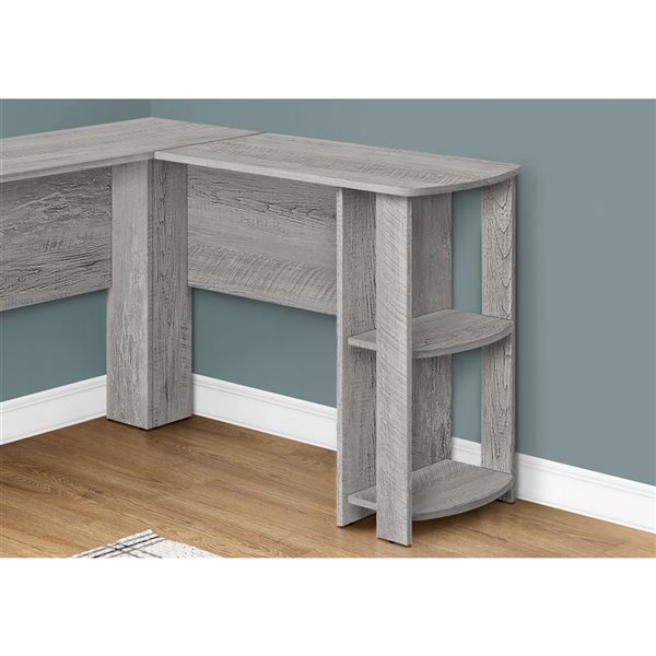 Monarch Specialties 47-in Industrial Grey Composite Wood Modern/Contemporary L-Shaped Desk