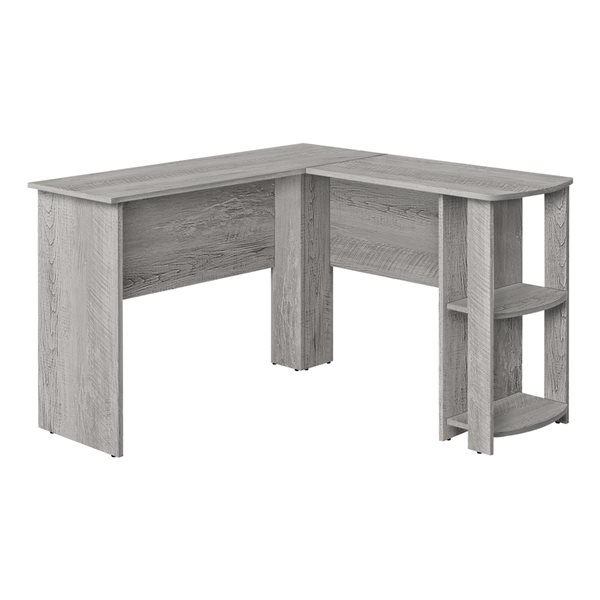 Monarch Specialties 47-in Industrial Grey Composite Wood Modern/Contemporary L-Shaped Desk