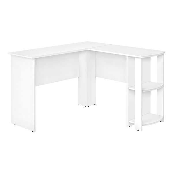 Monarch Specialties 47-in White Composite Modern/Contemporary L-Shaped Desk