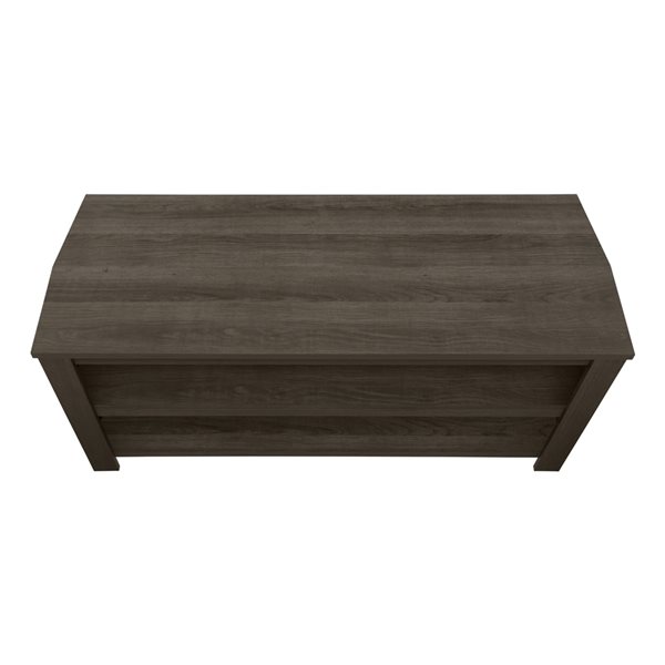 MONARCH SPECIALTIES Meuble télé en coin Monarch avec 2 tablettes, faux bois  taupe foncé, 42 po