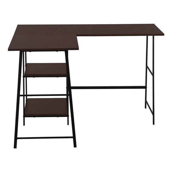 Monarch Specialties 47.25-in Espresso Composite Wood Modern/Contemporary Corner Desk