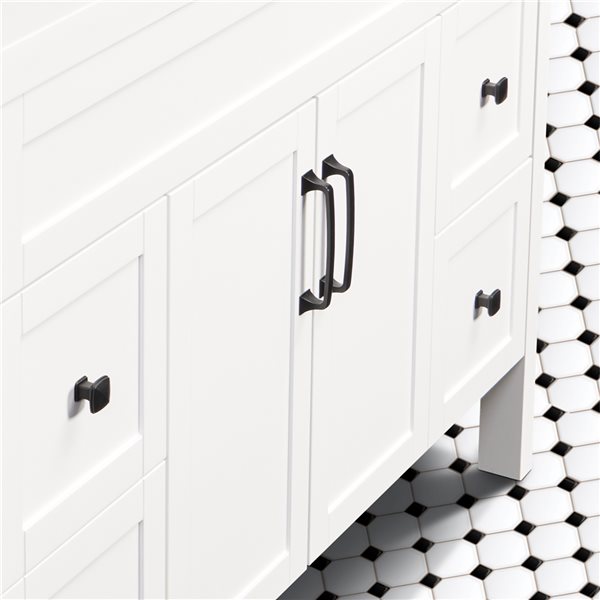 Luxo Marbre Nord 48.25in Matte White Single Sink Bathroom Vanity with White Synthetic Marble