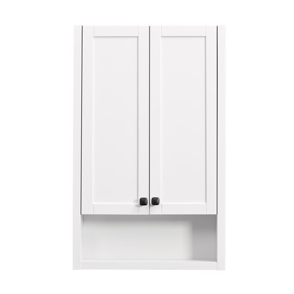 Luxo Marbre Nord 22in x 35.5in x 6.25in Matte White MDF Freestanding