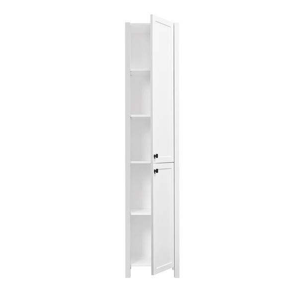 Armoire à linge autoportante blanche mate en MDF Nord par Luxo Marbre