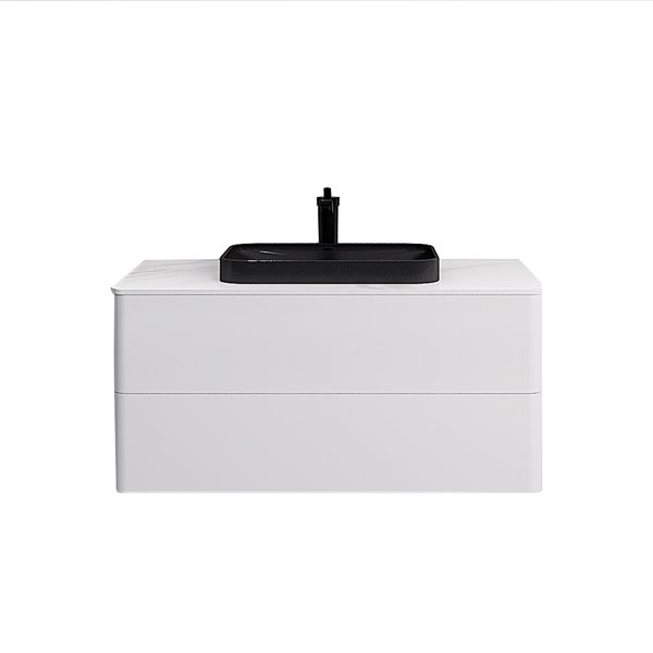 GEF Bailey 40-in White Single Sink Bathroom Vanity with White Ceramic Top