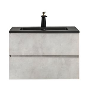 GEF Sadie 30-in Grey Single Sink Bathroom Vanity with Black Quartz Top