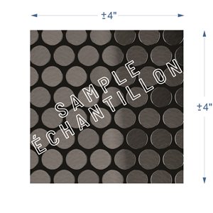 SpeedTiles 2X Faster Black 4-in x 4-in Brushed Metal Peel and Stick Penny Round Wall Tile Sample
