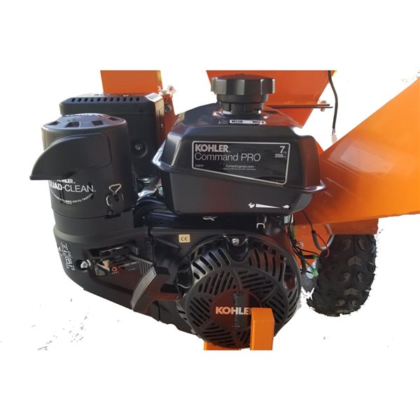 DK2 3-in 4000 rpm 3-in-1 Towable Steel Gas Wood Chipper with 7 HP 208-CC KOHLER Engine