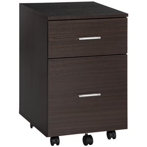 Vinsetto Brown 2-Drawer File Cabinet with Casters