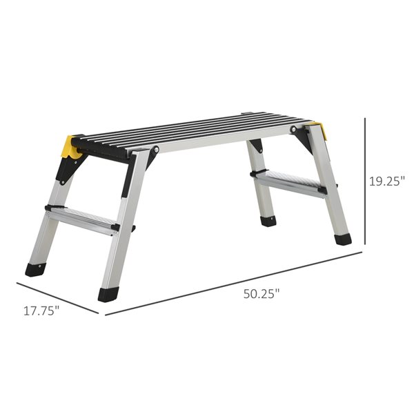 DURHAND 50.25-in x 19.25-in Aluminum Portable Bench