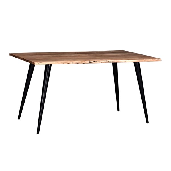 Primo International Palmerston 71-in Rectangular Live Edge Wood Dining Table with Metal Base