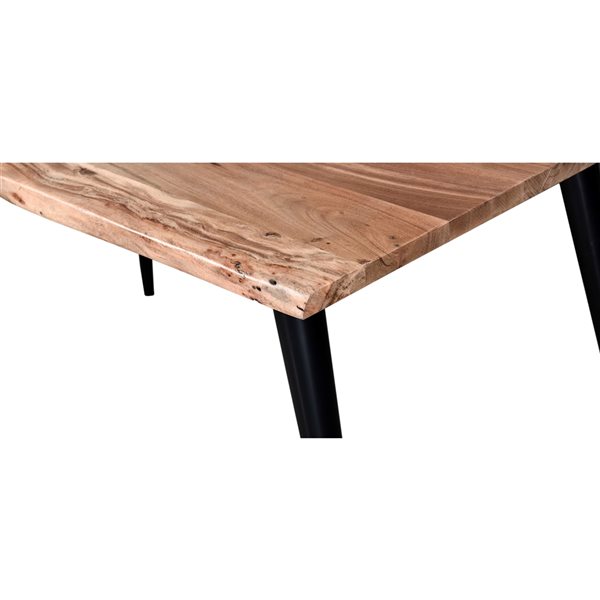 Primo International Palmerston 71-in Rectangular Live Edge Wood Dining Table with Metal Base