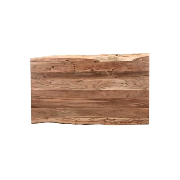 Primo International Palmerston 71-in Rectangular Live Edge Wood Dining Table with Metal Base