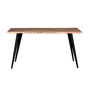 Primo International Palmerston 71-in Rectangular Live Edge Wood Dining Table with Metal Base