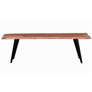 Primo International Palmerston 48-in Rectangular Live Edge Wood Dining Table with Metal Base