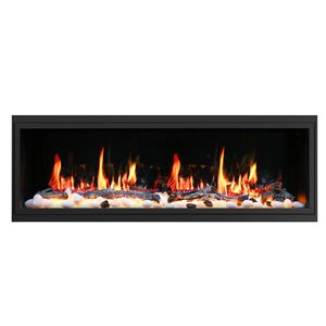 Litedeer Homes Latitude 56.25-in W Black Fan-Forced Electric Fireplace