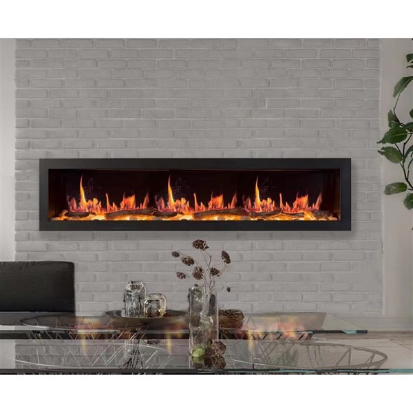 Litedeer Homes Gloria II 78-in W Silver White Fan-Forced Electric Fireplace