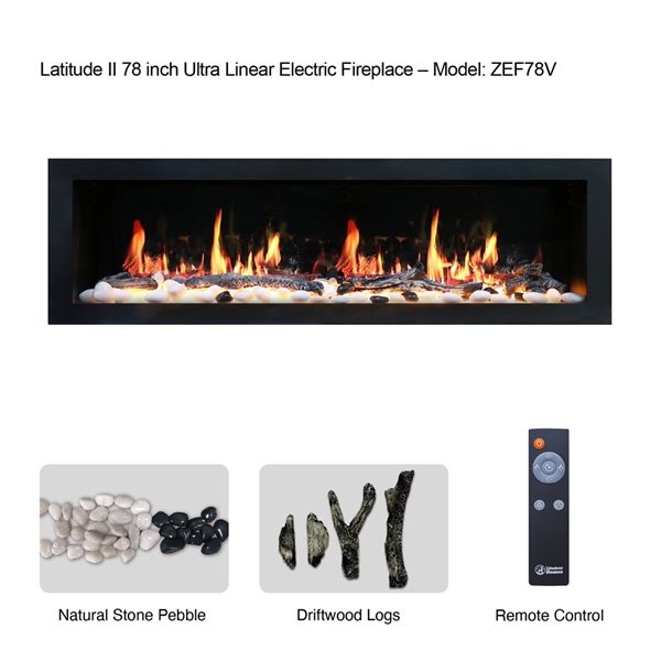 Litedeer Homes Gloria II 78-in W Silver White Fan-Forced Electric Fireplace