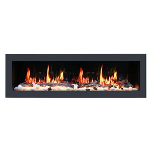Litedeer Homes Latitude II 68-in W Black Fan-Forced Electric Fireplace