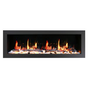 Litedeer Homes Latitude II 58-in W Black Fan-Forced Electric Fireplace