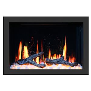 Litedeer Homes LiteStar 31-in W Black Fan-Forced Electric Fireplace Insert