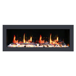 Litedeer Homes Latitude II 48-in W Black Fan-Forced Electric Fireplace