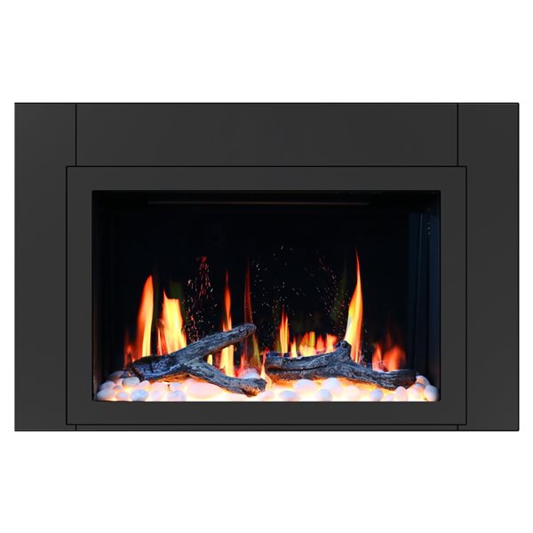 Litedeer Homes LiteStar 38-in W Black Fan-Forced Electric Fireplace