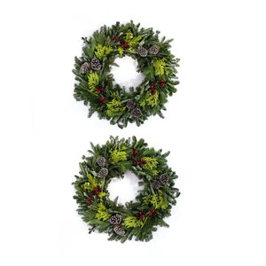 Brookdale Treeland Nurseries 28-in Fresh Christmas Wreath - Set of 2
