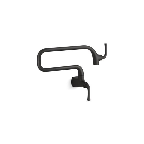 KOHLER Graze Matte Black Wall-Mount Pot Filler Faucet